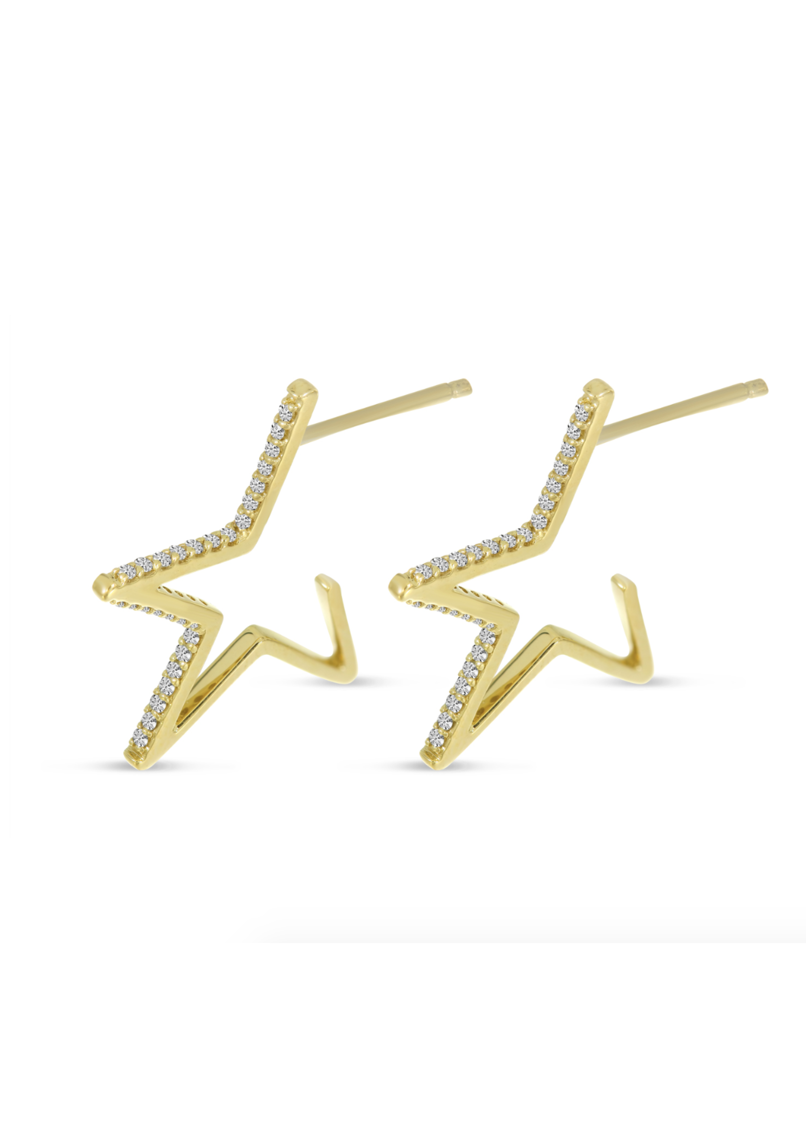 Jill Alberts Diamond Star Huggie Earrings