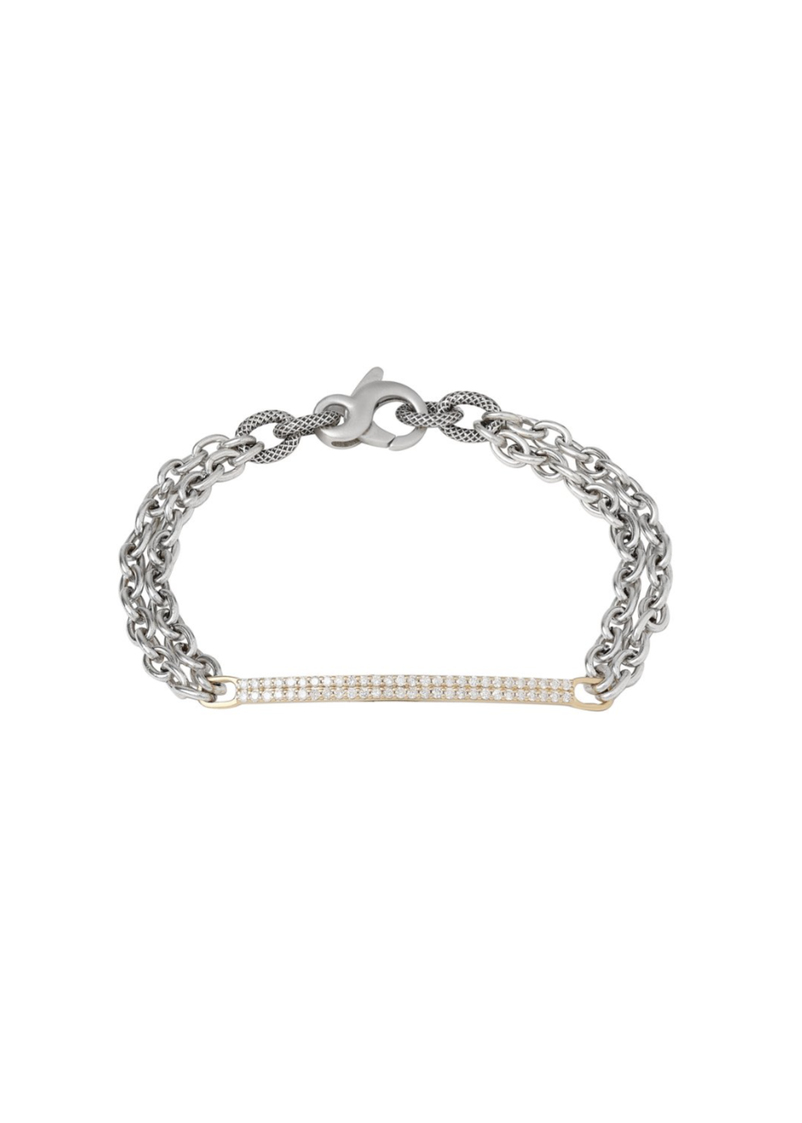 Liza Beth Tw Row Diamond Pave Bar Bracelet