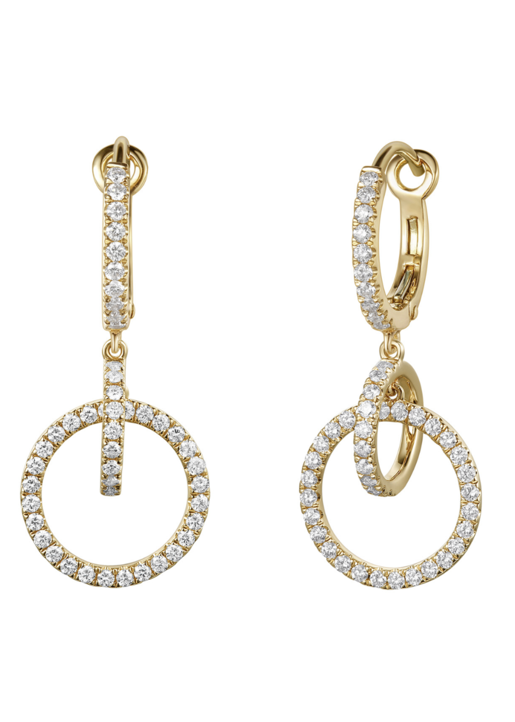 Jill Alberts Circle Diamond Dangle Earrings