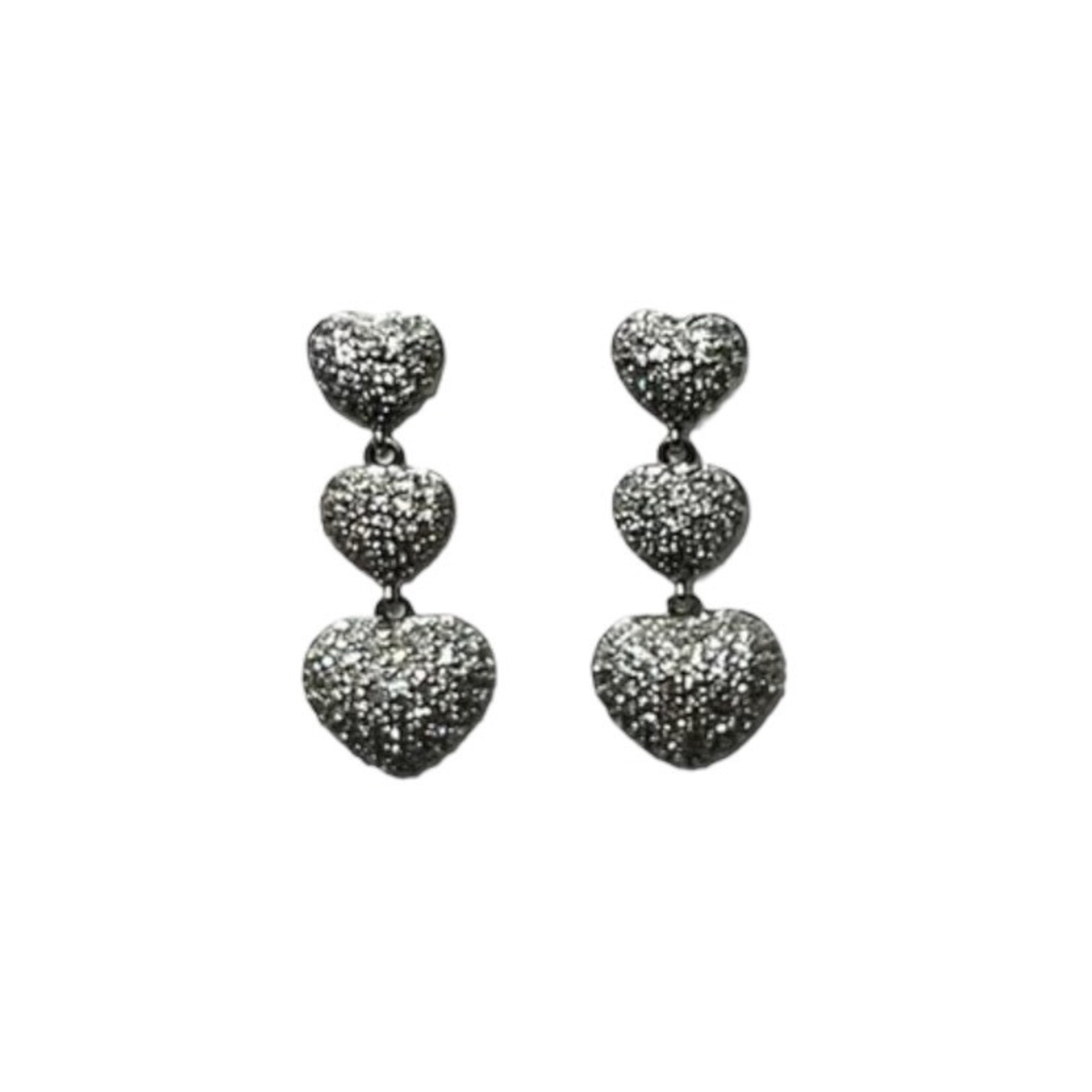 Jill Alberts Triple Heart Dangle Earrings