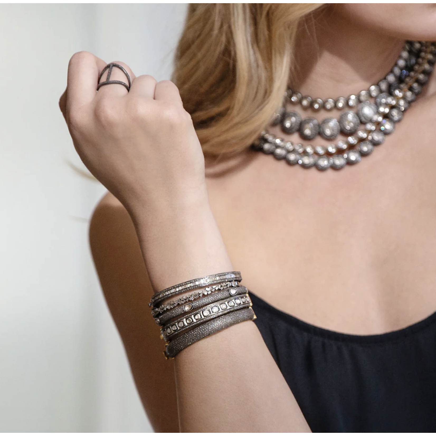 S. Carter Designs Oval Sliced Dia Bangle