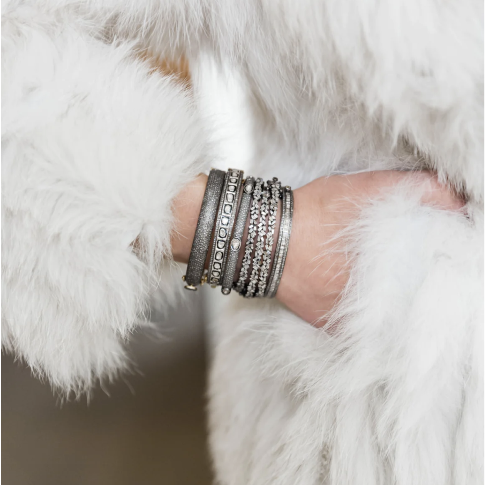 S. Carter Designs Oval Sliced Dia Bangle