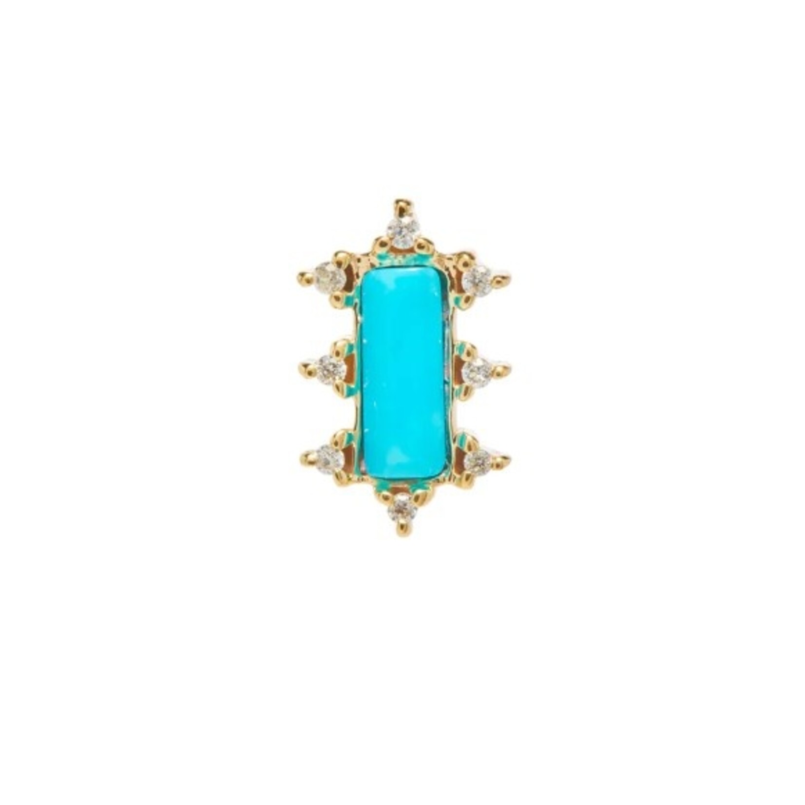 Scosha Diamond and Turquoise Mosaic Stud