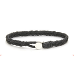 Scosha Mens Classic Fishtail Button Bracelet in Black