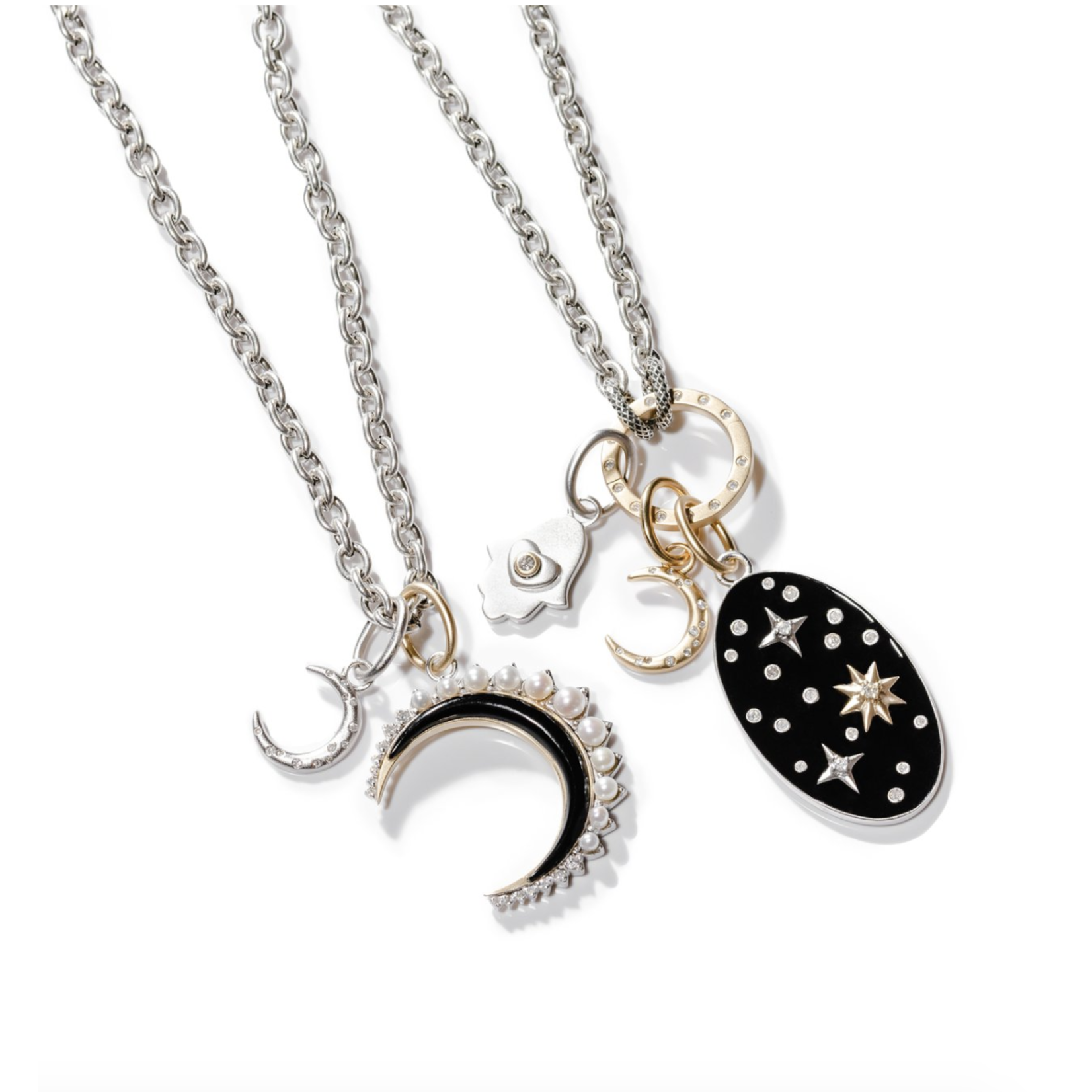 Liza Beth Small Crescent Moon with Diamonds