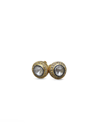 S. Carter Designs Sliced Diamond + Pave Stud Earrings Gold Plate
