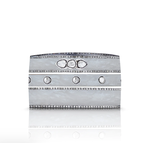 S. Carter Designs 10 Sliced Diamond Pearl White Enamel Bangle