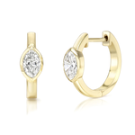 Marquis Diamond Huggie Earrings