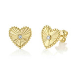 Jill Alberts Diamond  Bezel Heart Stud Earrings
