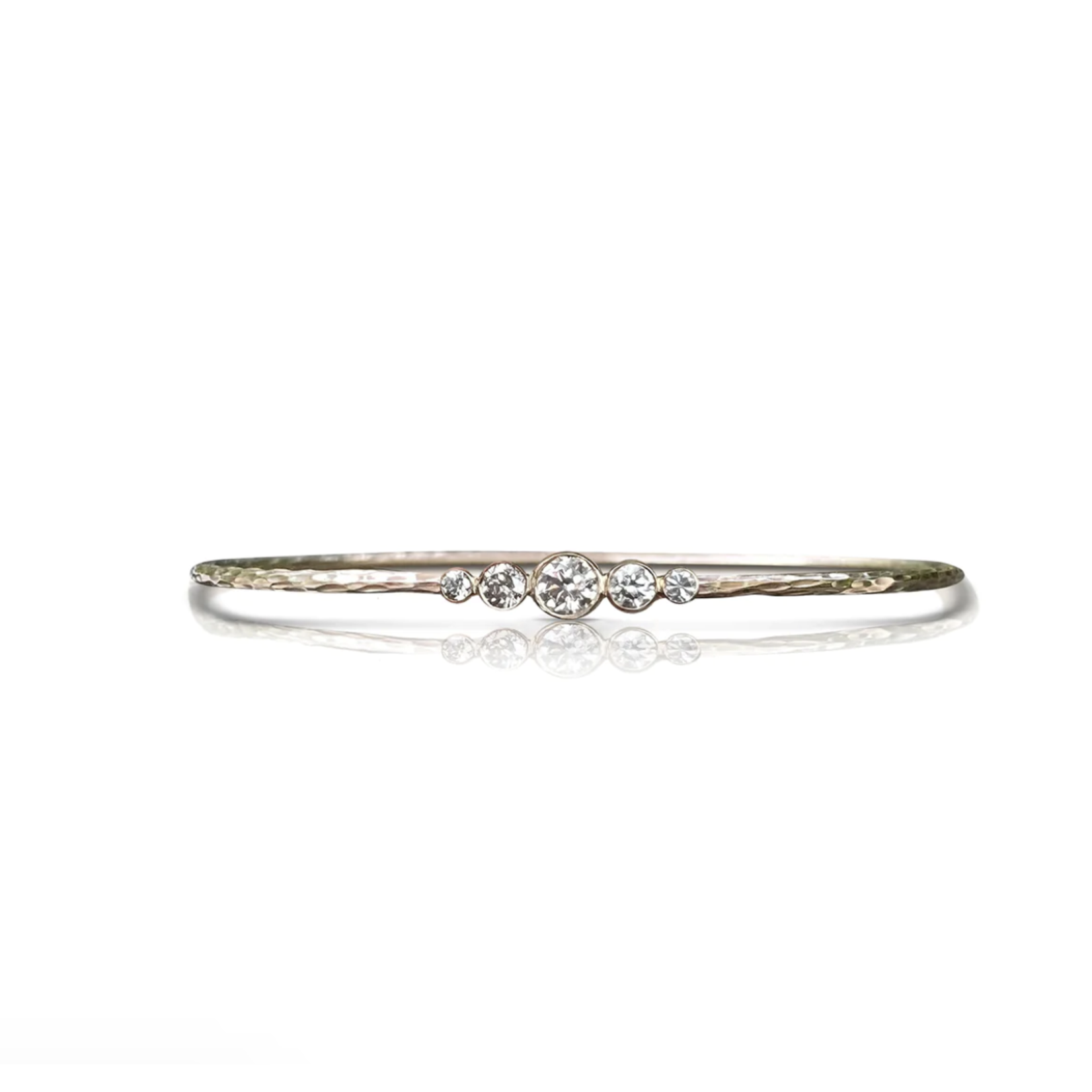 S. Carter Designs 5 Diamond Hammered Bezel Bracelet