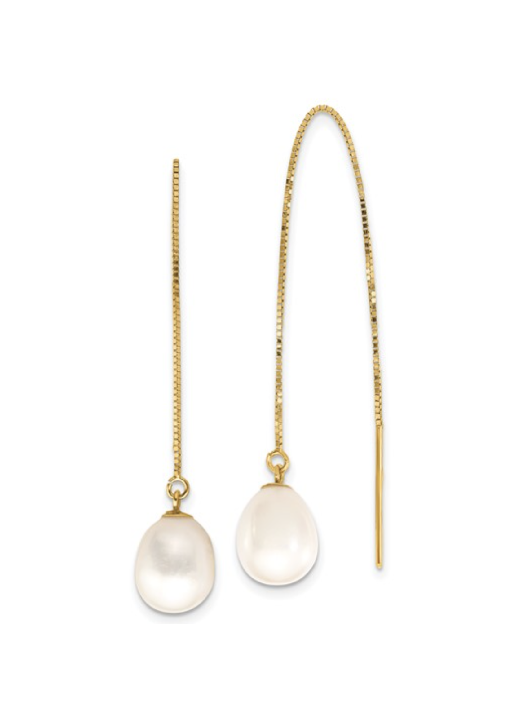 Jill Alberts Teardrop Fresh Water Cultured Pearl Threader Earrings