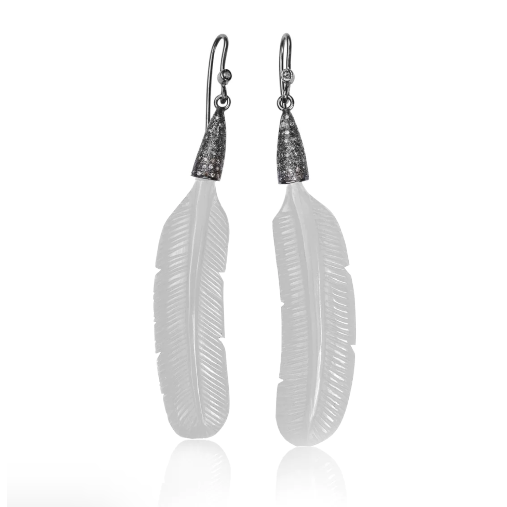 S. Carter Designs Bone Feather Earrings