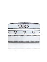 S. Carter Designs 2 Row Plain White Enamel Bracelet