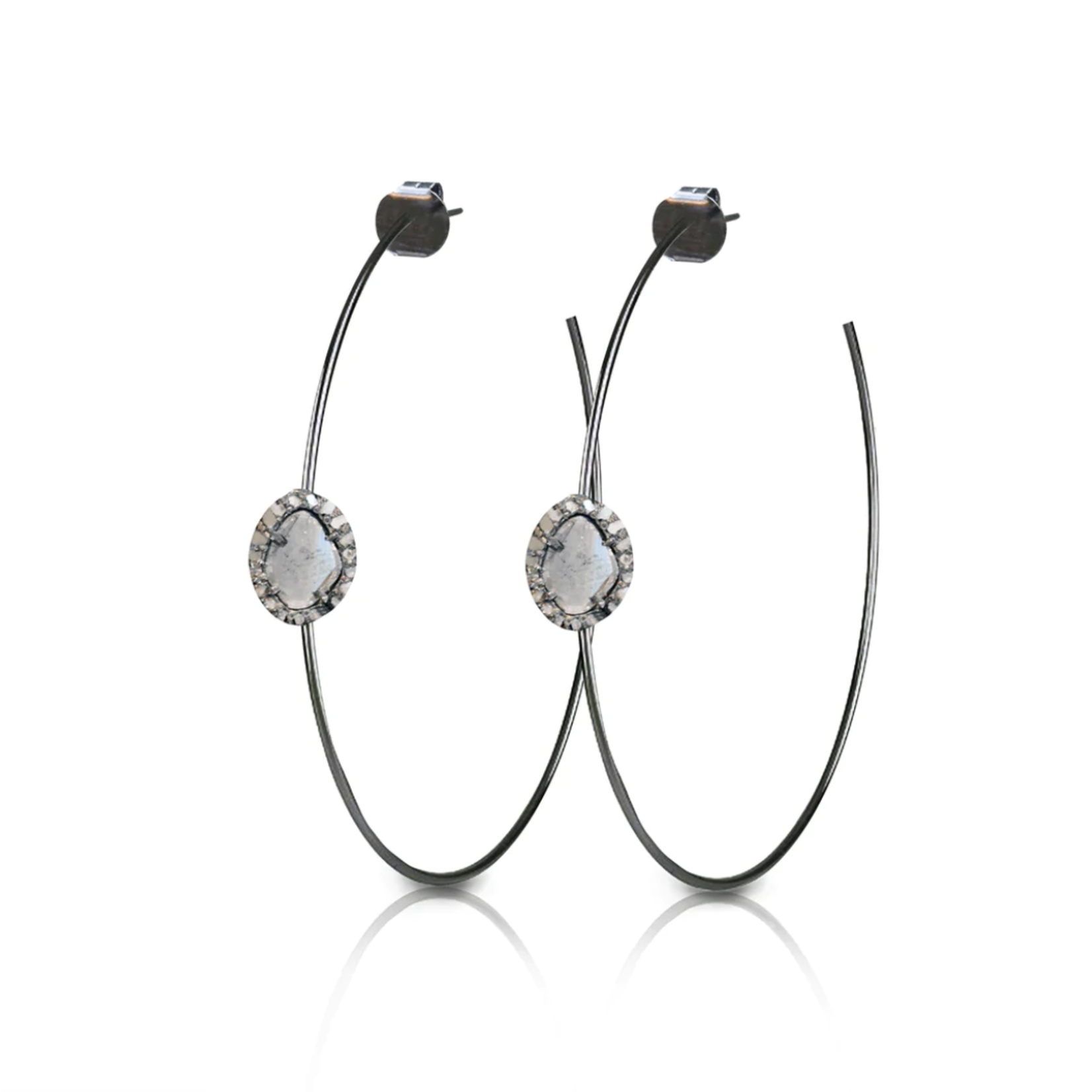 S. Carter Designs Large Sliced Diamond Hoops