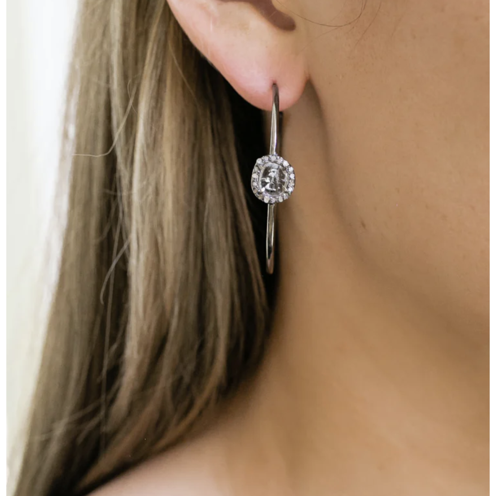 S. Carter Designs Large Sliced Diamond Hoops