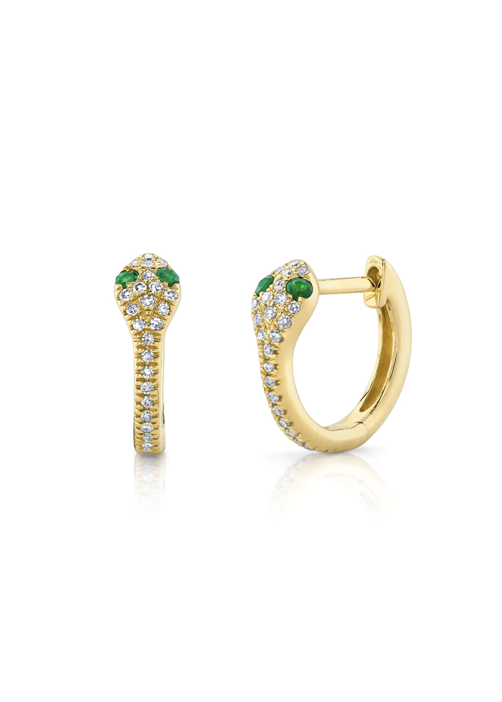 Jill Alberts Diamond & Emerald Snake Huggie Earring