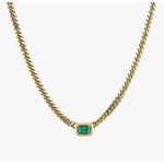 Logan Hollowell Queen Emerald Cut Emerald Cuban Choker