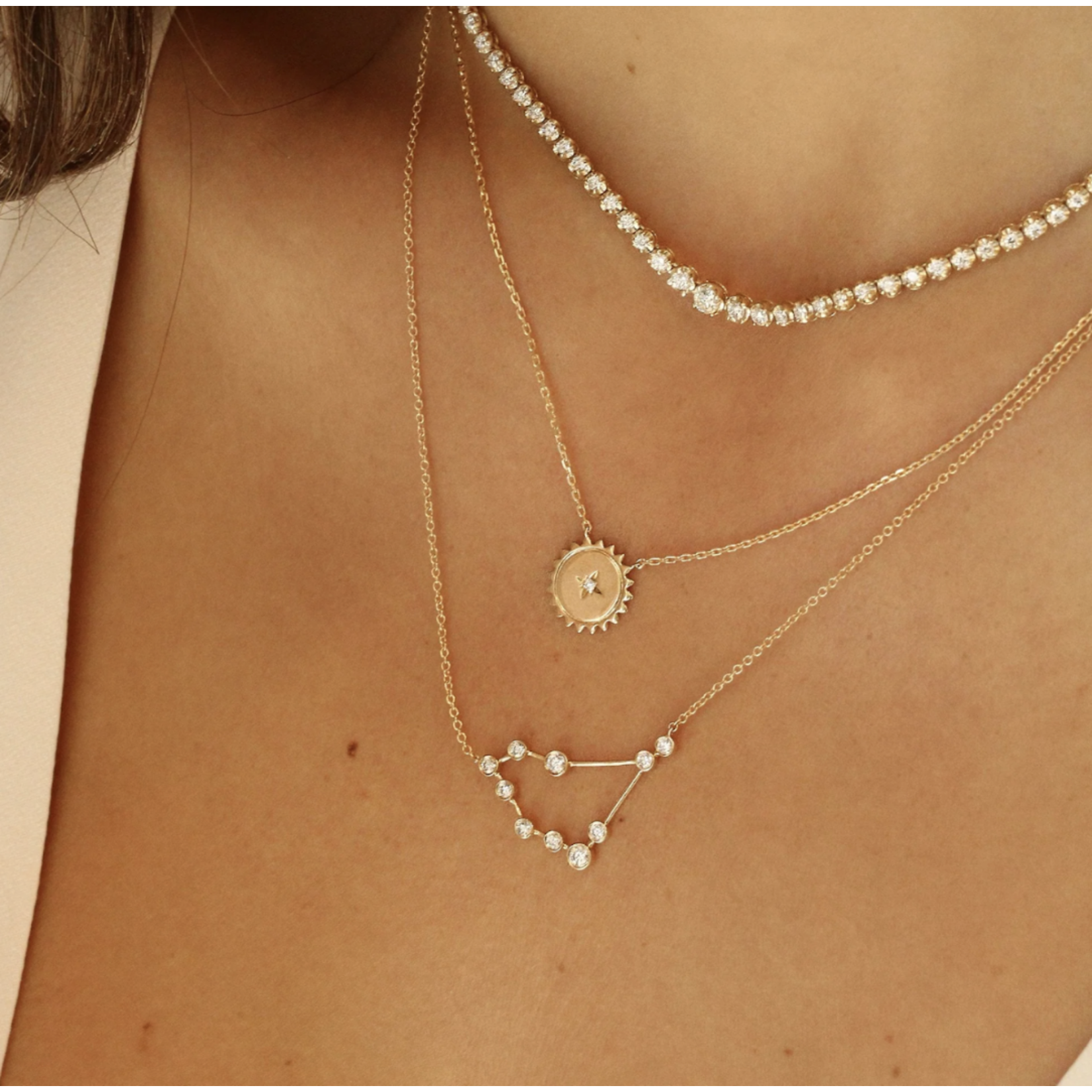 Logan Hollowell Mini Sunshine Necklace with Star Set Diamond
