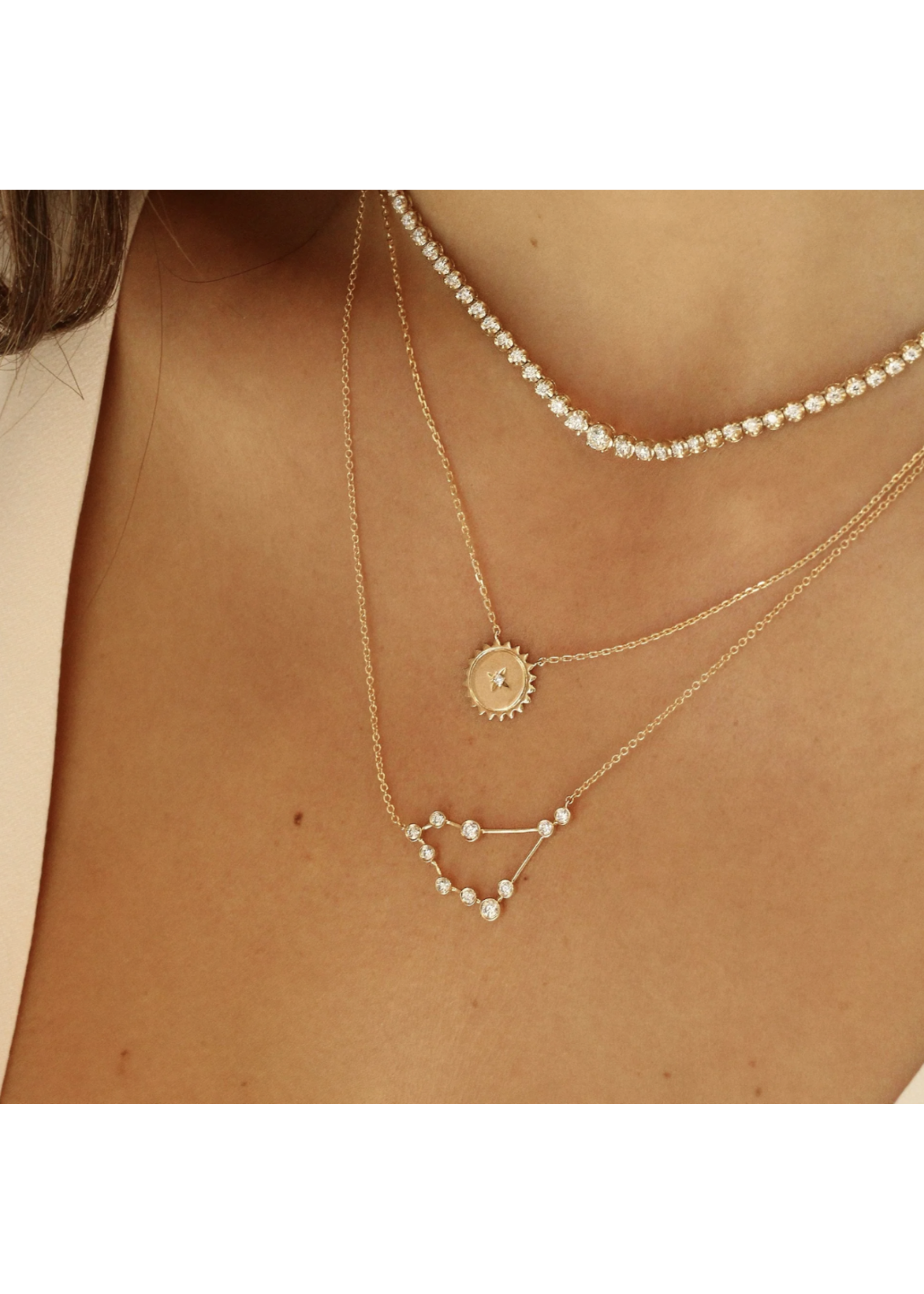 Logan Hollowell Mini Sunshine Necklace with Star Set Diamond