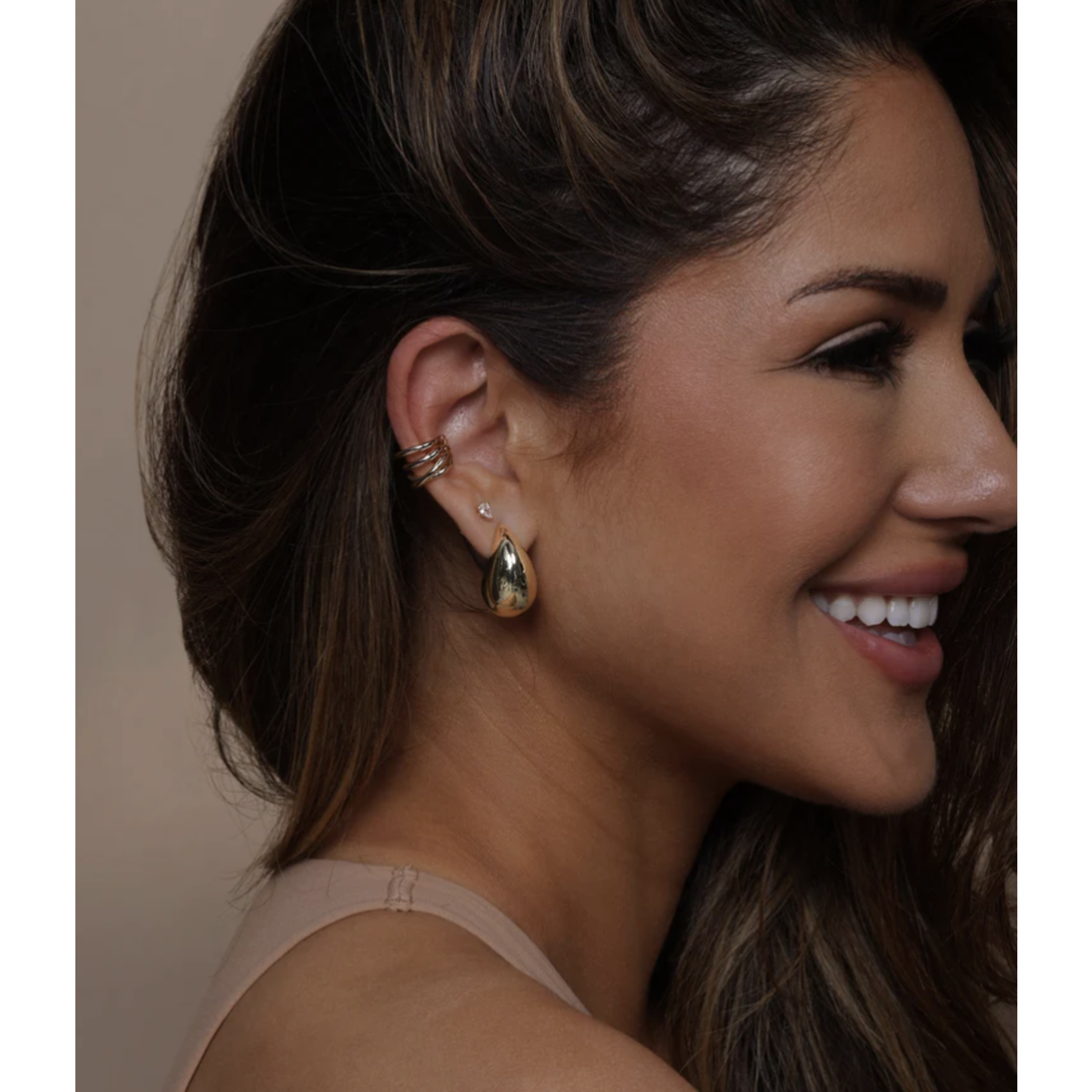 Melinda Maria "She's So Smooth" Teardrop Hoops