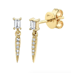 Jill Alberts Diamond Baguette Earrings