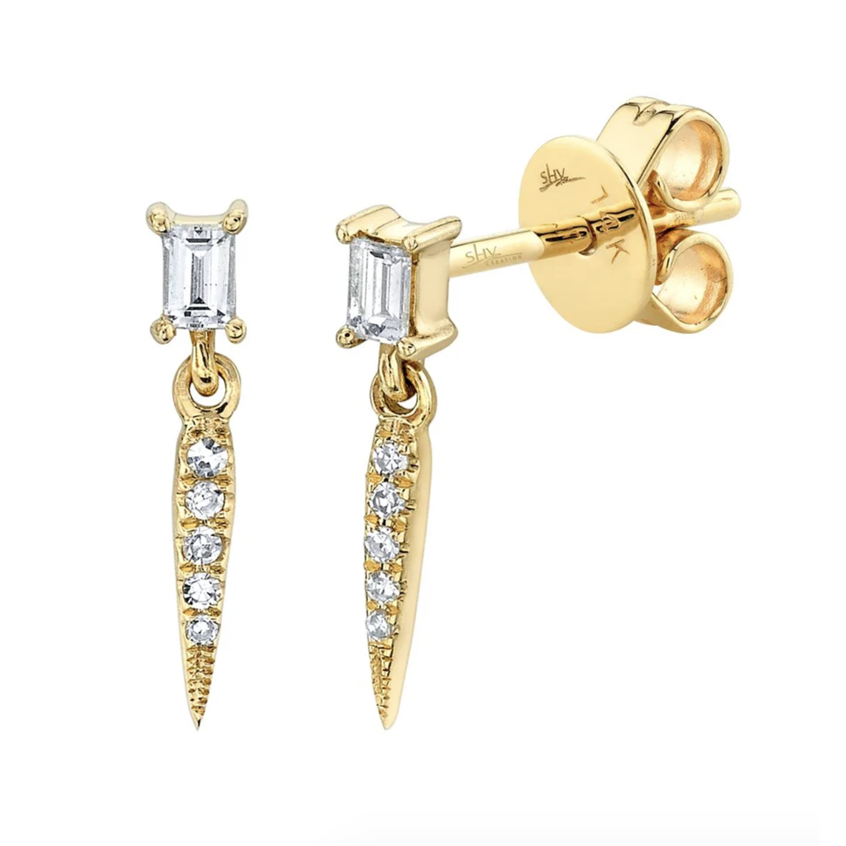 Jill Alberts Diamond Baguette Earrings