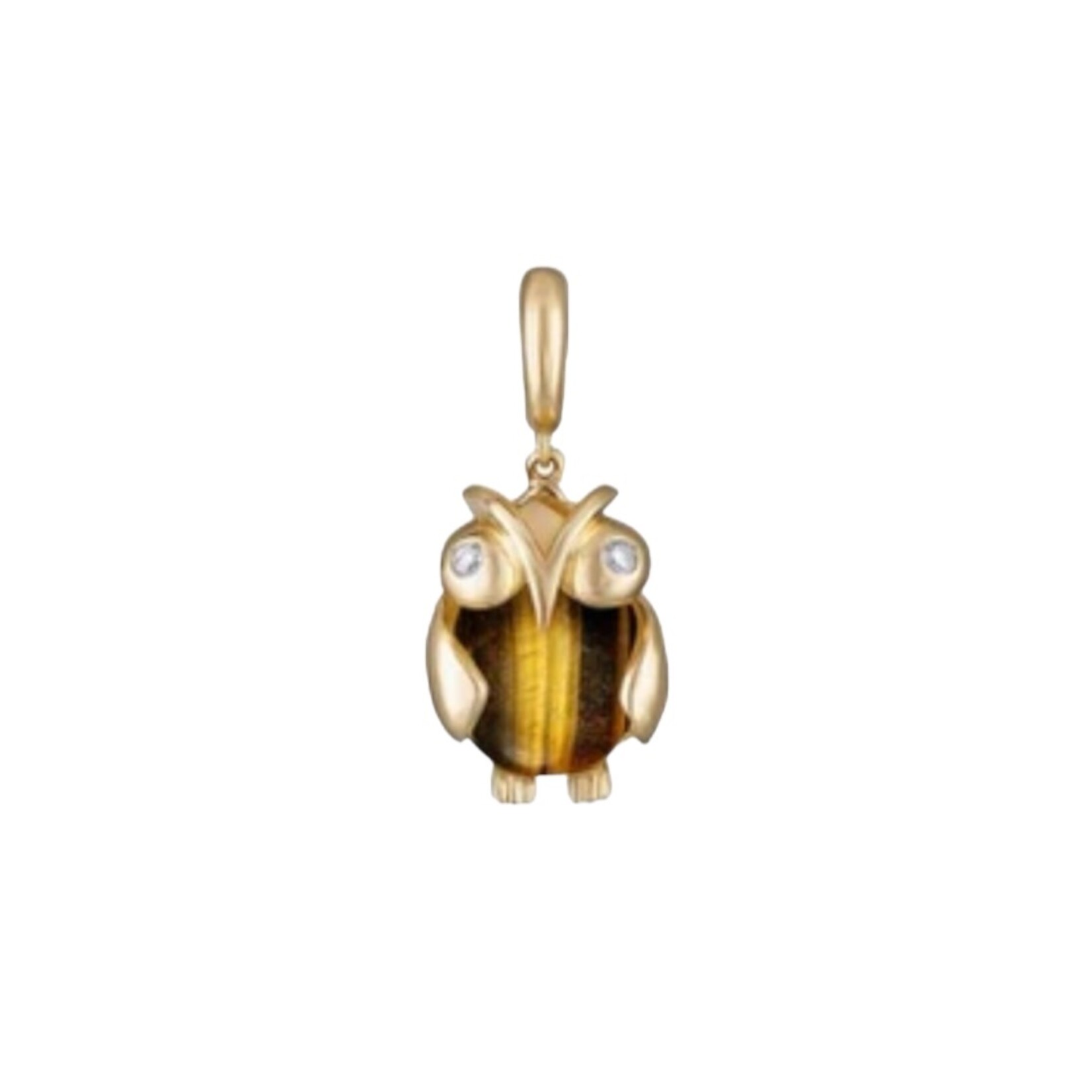 Eden Presley Tiger Eye Wisdom Owl Pendant