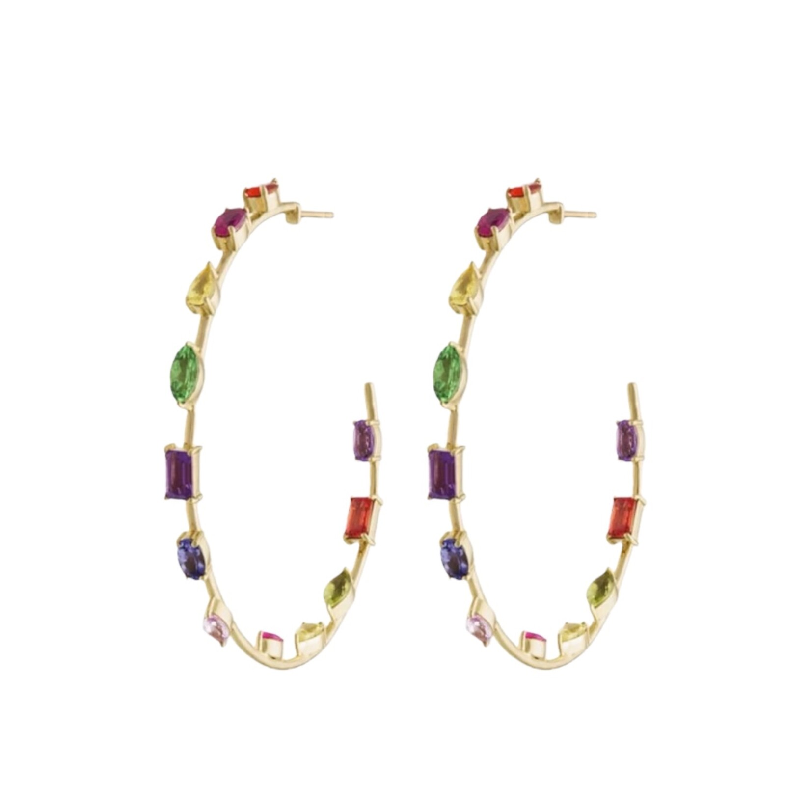 Eden Presley Rainbow Large Goddess Hoop Earrings