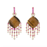 Eden Presley Tiger Eye Mixed Pinks Fringe Earrings