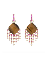 Eden Presley Tiger Eye Mixed Pinks Fringe Earrings