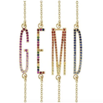 Eden Presley Elongated Rainbow Ombre Initial Bracelet