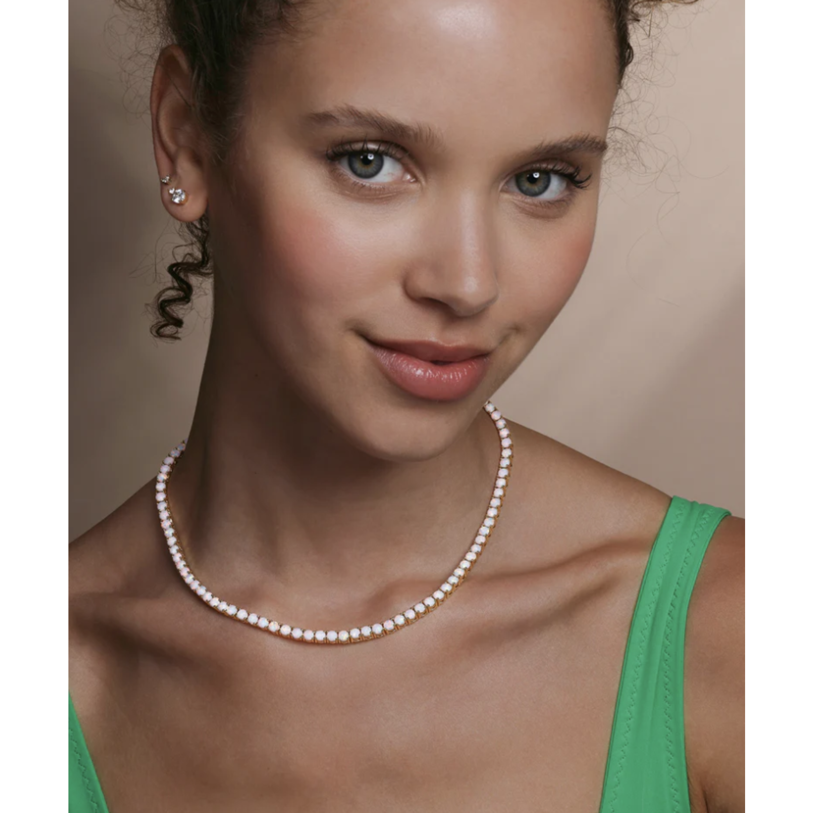 Melinda Maria White Opal Grand Heiress Tennis Necklace