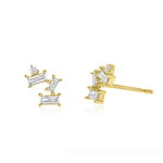 Borgioni Mixed Baguette & Round  Stud Earrings