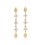 Eden Presley Three Diamond Shine Stud Earrings
