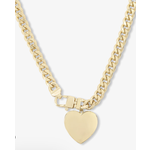 Melinda Maria Julian XL Heart Cuban Chain Necklace