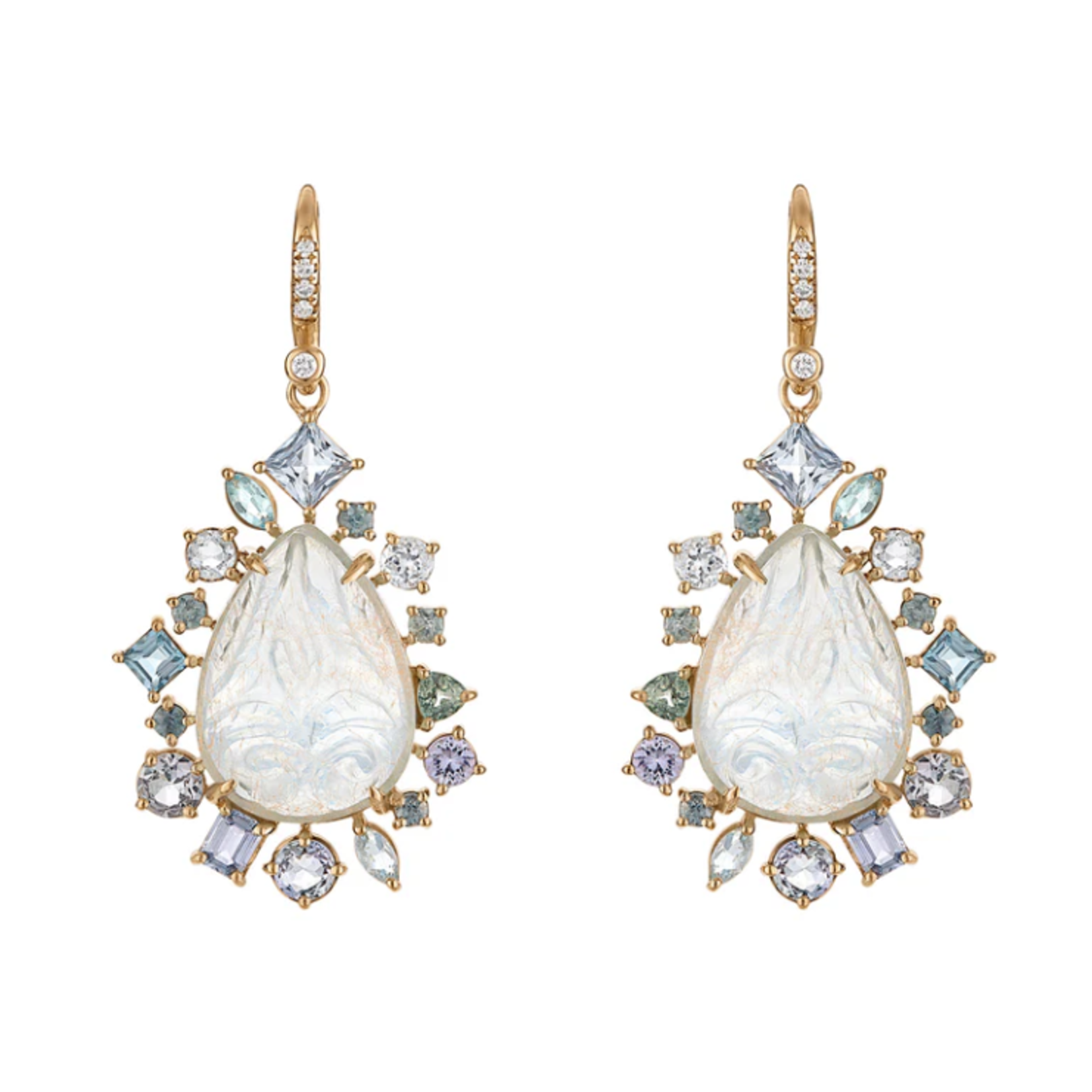 Eden Presley Carved Aqua Crush Earrings