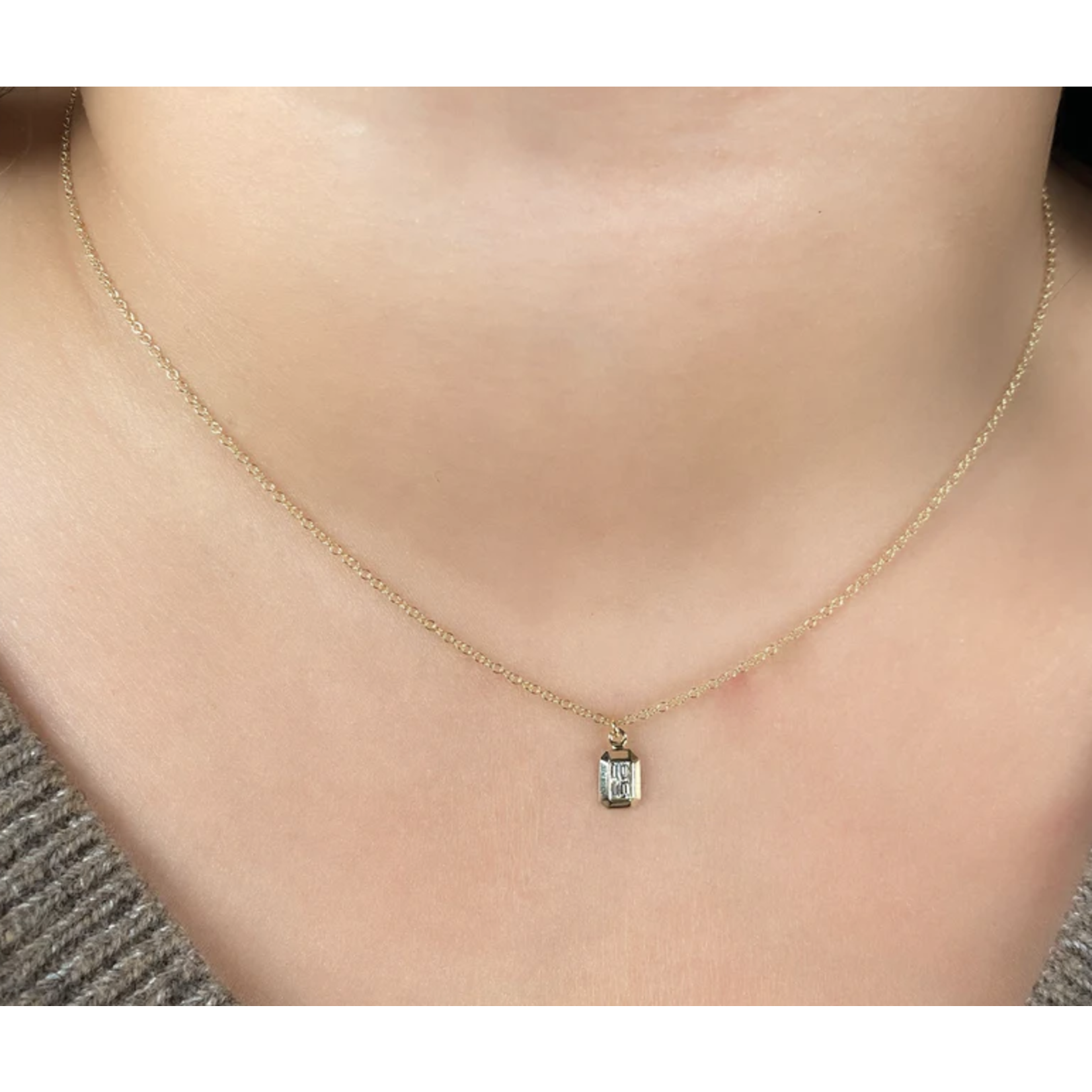 Jill Alberts Diamond Baguette Geo Cut Necklace