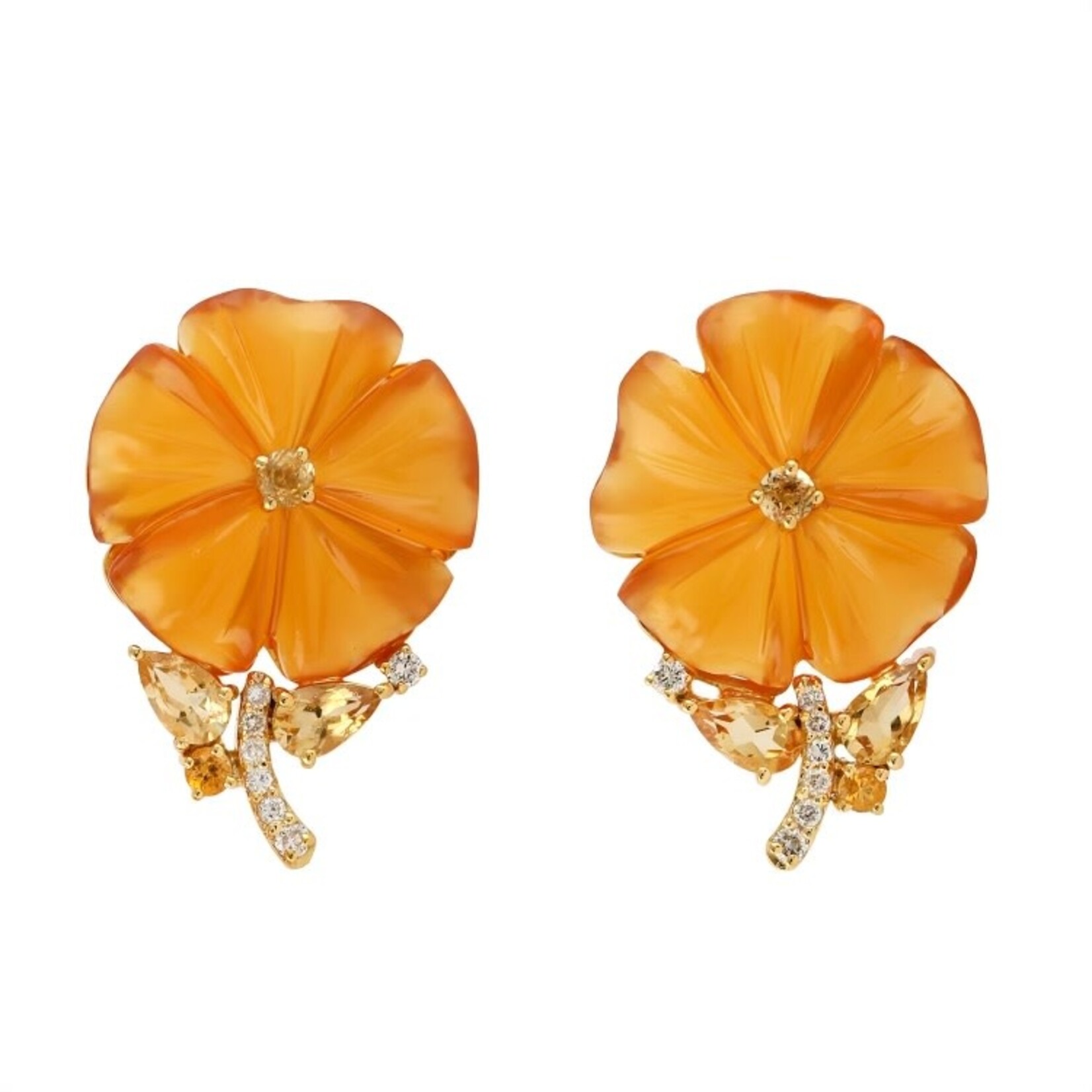 Anjali Citrine Flower Earrings