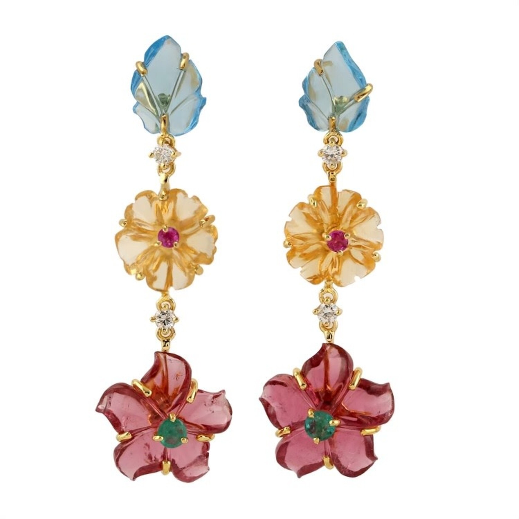 Anjali Flower Gem Earrings
