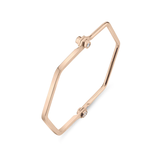 Borgioni Rose Gold Hexagon Skinny Handcuff with Diamonds