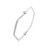 White Gold Pave Skinny Hexagon Handcuff