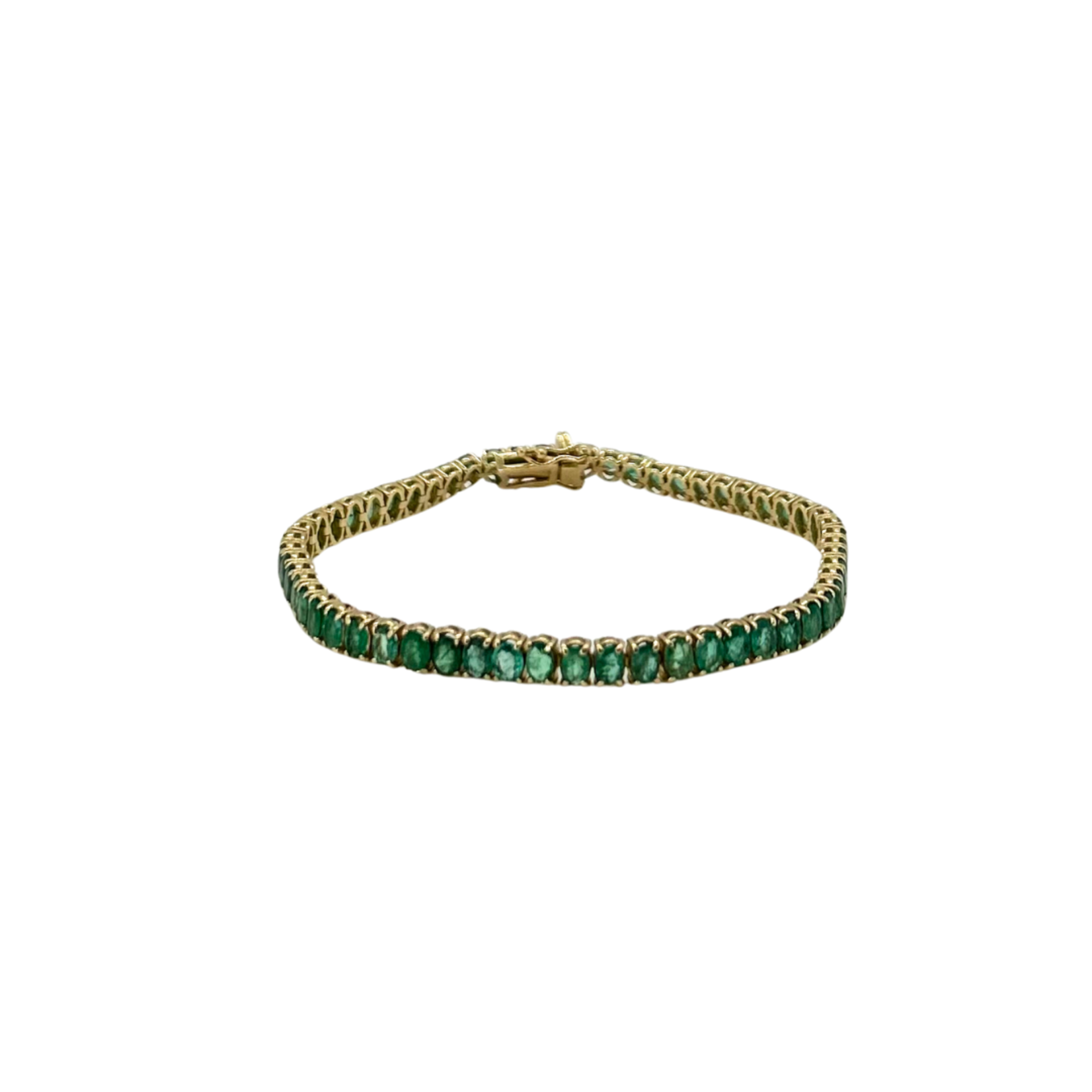 Jill Alberts 14K Oval Emerald Tennis Bracelet