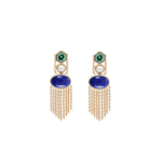 Unhada Rail 3 Stone Oval Earrings
