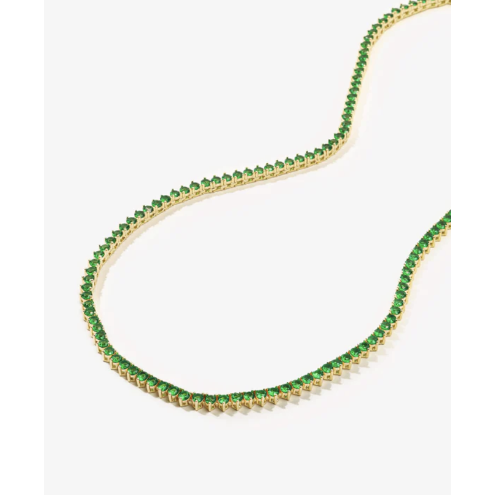 Melinda Maria Emerald Not Your Basic Tennis Necklace