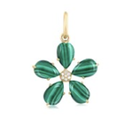 Liza Beth Large Malachite Flower Charm
