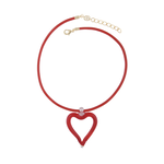 Sandralexandra XL Heart of Glass Red Leather Cord Necklace