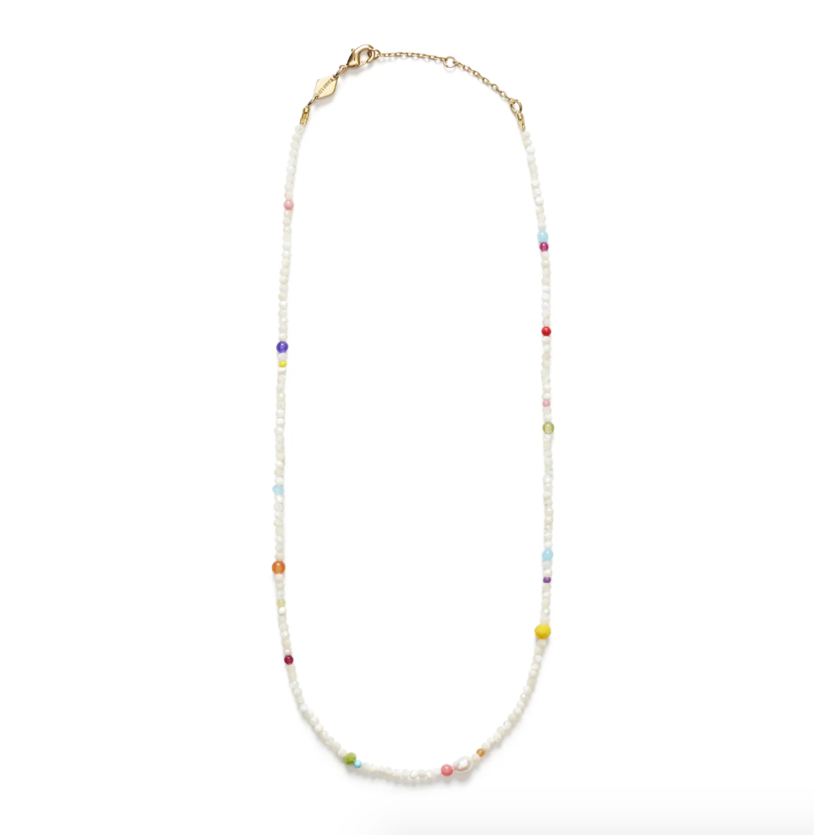 Anni Lu White Shell Confetti Gem Necklace
