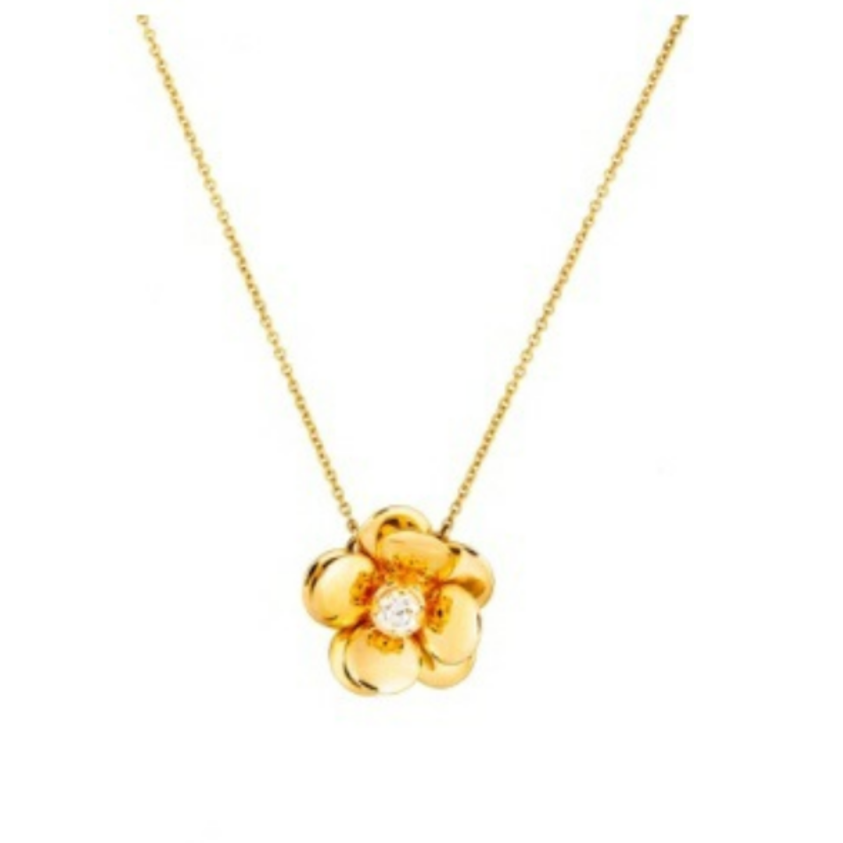 GuitaM Flower Pendant with Diamond Center