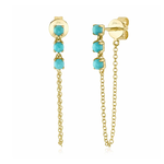 Jill Alberts Composite Turquoise Chain Earrings