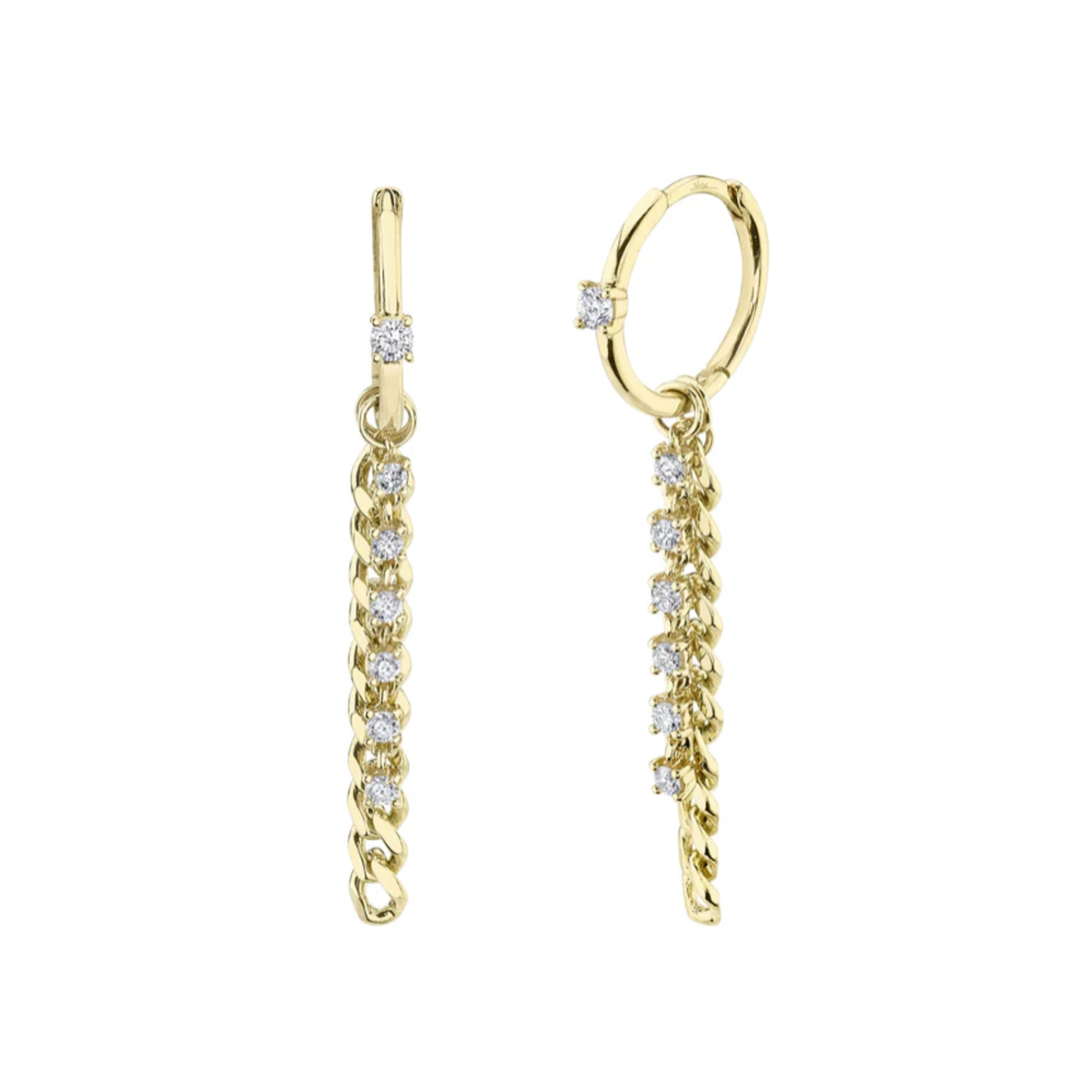 Jill Alberts Diamond Link Huggie Earrings
